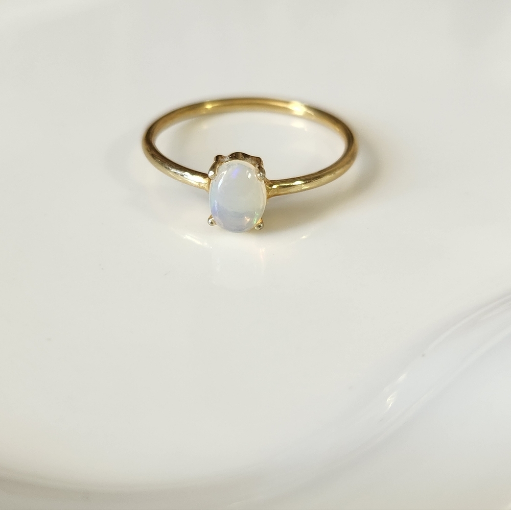 Gold Sterling Silver Erhiopian Opal Ring